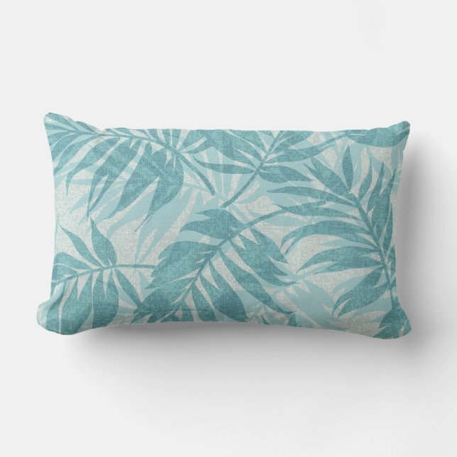 Areca Palms Hawaiian Tropical Vintage Lumbar Cushion (Front)