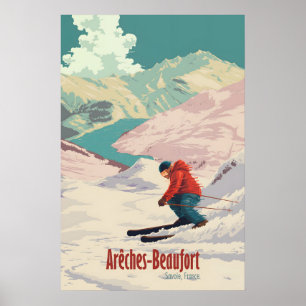 Areches Beaufort Ski Resort Travel Poster