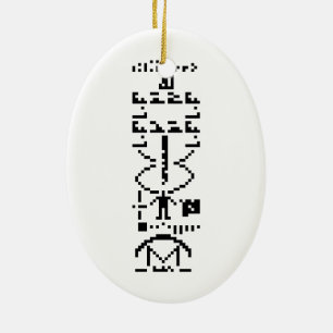 Arecibo Binary Message 1974 Ceramic Tree Decoration