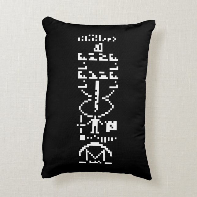 Arecibo Binary Message 1974 Decorative Cushion (Back(Vertical))