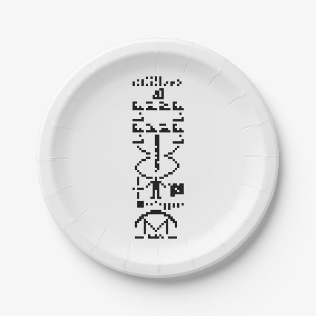 Arecibo Binary Message 1974 Paper Plate (Front)