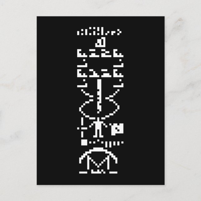Arecibo Binary Message 1974 Postcard (Front)