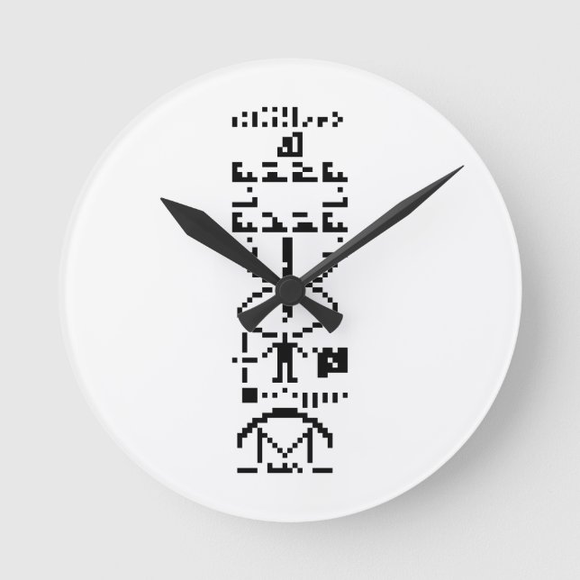 Arecibo Binary Message 1974 Round Clock (Front)