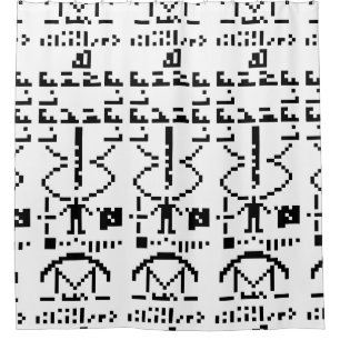Arecibo Binary Message 1974 Shower Curtain