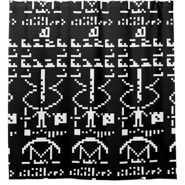 Arecibo Binary Message 1974 Shower Curtain (Front)