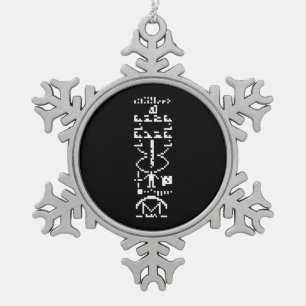 Arecibo Binary Message 1974 Snowflake Pewter Christmas Ornament