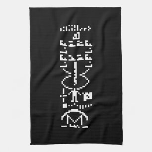 Arecibo Binary Message 1974 Tea Towel