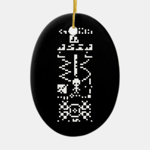 Arecibo Binary Message Reply Ceramic Ornament