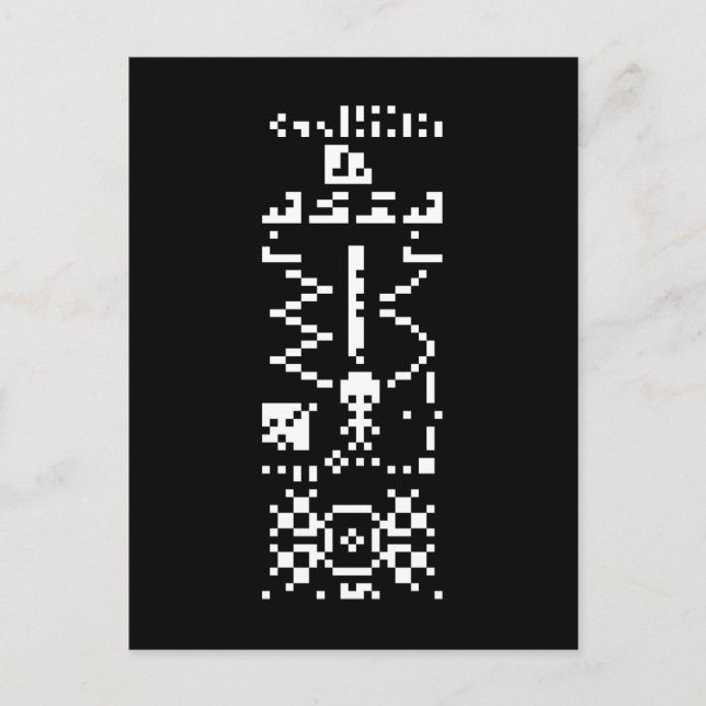 Arecibo Binary Message Reply Invitation Postcard (Front)