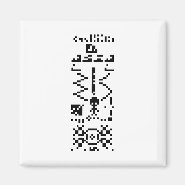 Arecibo Binary Message Reply Magnet (Front)