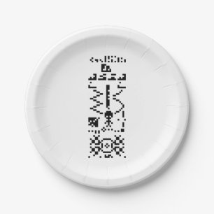 Arecibo Binary Message Reply Paper Plate