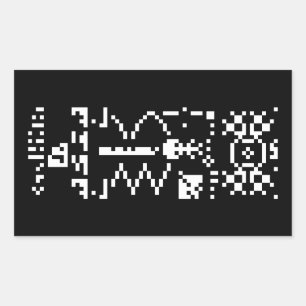 Arecibo Binary Message Reply Rectangular Sticker