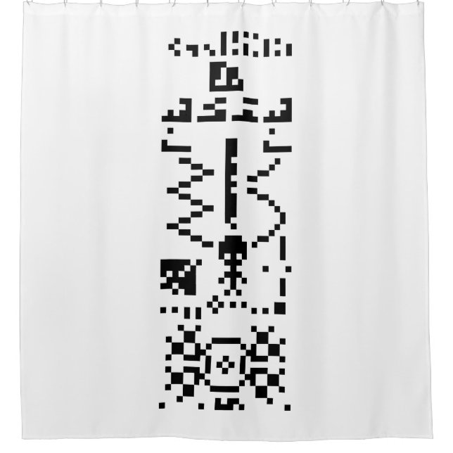 Arecibo Binary Message Reply Shower Curtain (Front)