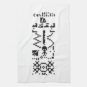 Arecibo Binary Message Reply Tea Towel