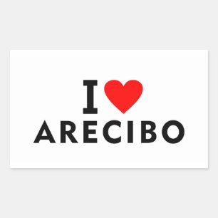 Arecibo Puerto Rico love city heart like travel Rectangular Sticker