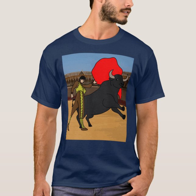 Arena Bullfight Torero Bull T-Shirt (Front)