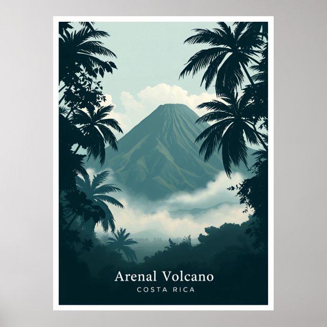 Arenal Volcano, Costa Rica – Jungle Volcano View Poster (Front)