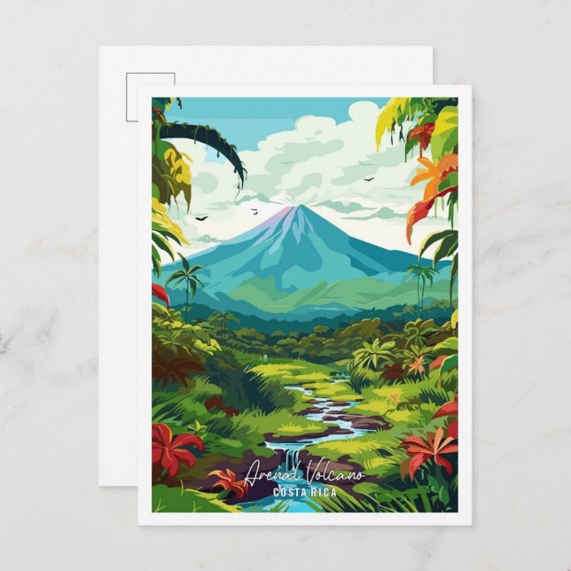 Arenal Volcano Costa Rica Vintage Travel  Postcard (Front/Back)