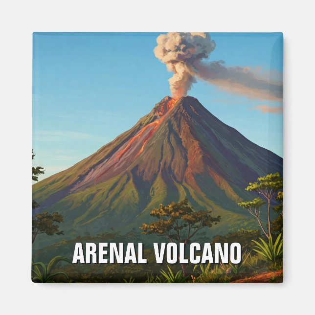 Arenal Volcano Costra Rica Travel Magnet (Front)