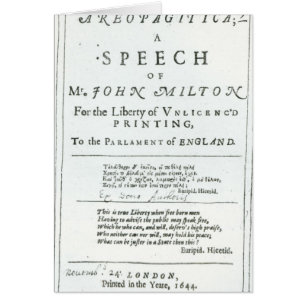 Areopagitica' a speech of John Milton