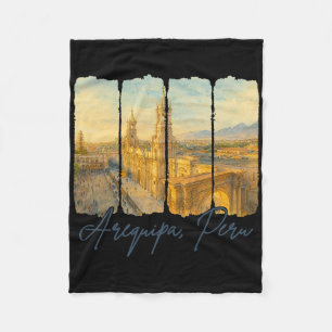 Arequipa Peru Traveling Trip Brushstroke Arequipa  Fleece Blanket