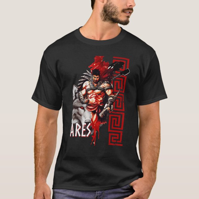 Ares Ancient Greece Wolf War God Greek Mythology T-Shirt (Front)