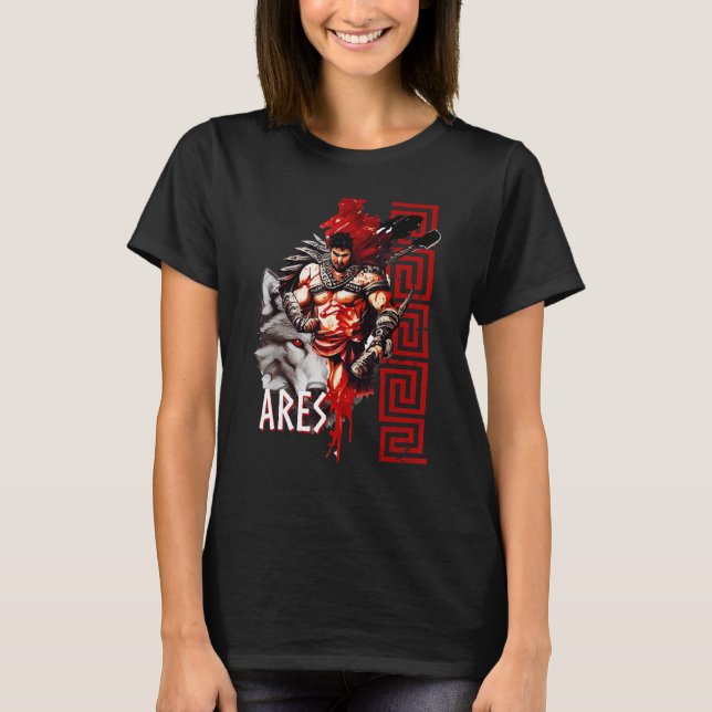 Ares Ancient Greece Wolf War God Greek Mythology T-Shirt (Front)