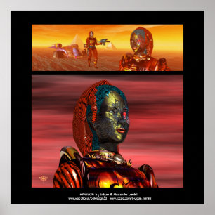 ARES CYBORG,DESERT HYPERION SCIENCE FICTION Scifi Poster