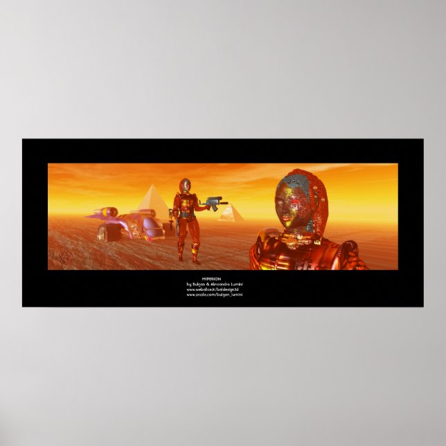ARES CYBORG,DESERT HYPERION,SCIENCE FICTION Scifi Poster (Front)