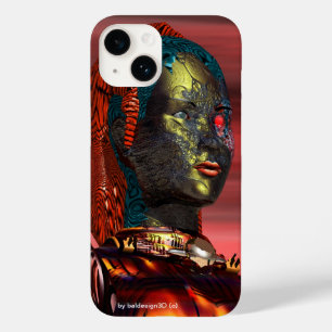 ARES - CYBORG PORTRAIT Red Science Fiction Case-Mate iPhone 14 Case