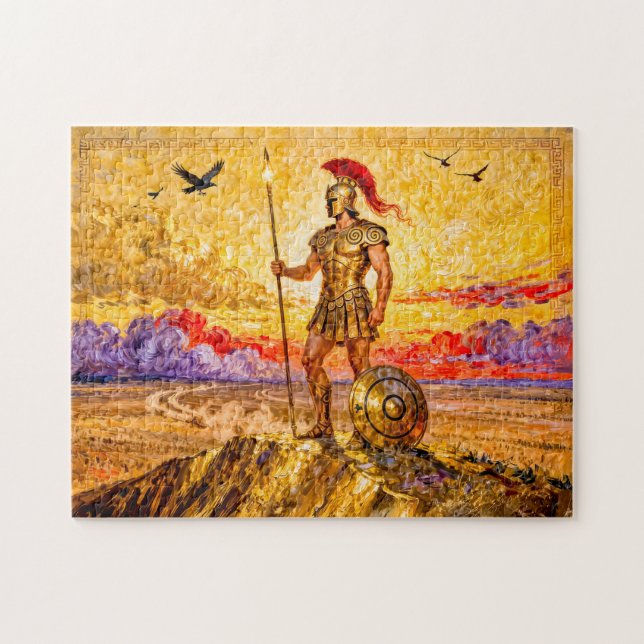 Ares in Armor Standing on Mountain with Spear Jigsaw Puzzle (Horizontal)