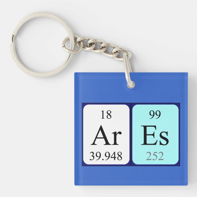 Ares periodic table name keyring (Front)
