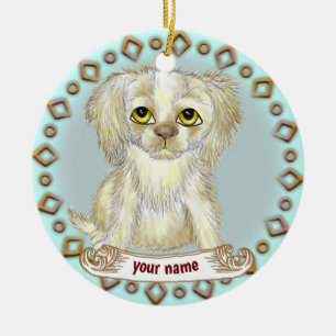 Arfy Dog  Ceramic Ornament