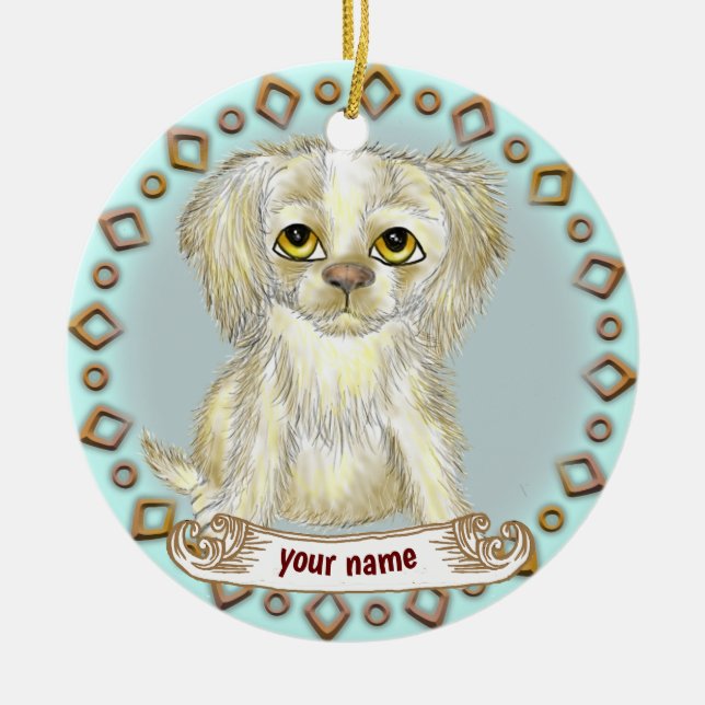 Arfy Dog  Ceramic Ornament (Front)