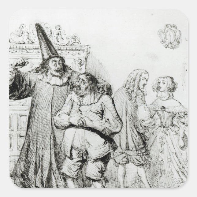 Argan and Monsieur Purgon Square Sticker (Front)