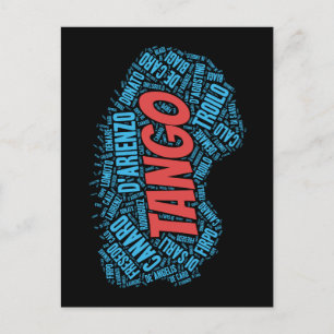 Argeninte Tango Music Orchestras Font Word Art Postcard