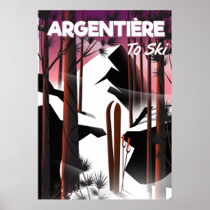Argentière, France ski travel poster