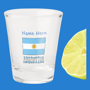 Argentina and Argentine Flag Blue Personalisation Shot Glass