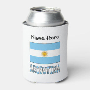 Argentina and Argentine Flag Personalized  Can Cooler