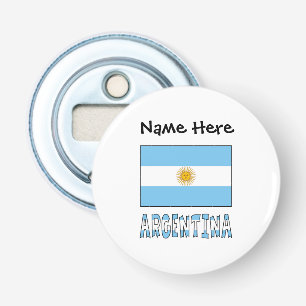 Argentina and Argentine Flag with Your Name Bottle Opener