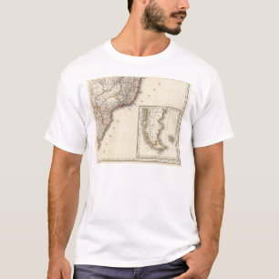 Argentina and Chile Engraved Map T-Shirt