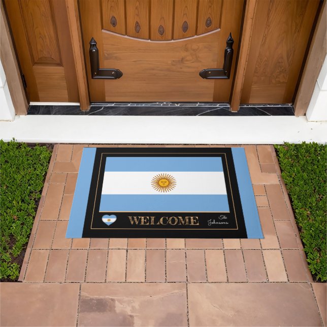 Argentina & Argentina Flag house /sports Welcome Doormat (Outdoor)