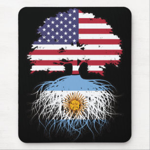 Argentina Argentine American USA Tree Roots Flag Mouse Pad