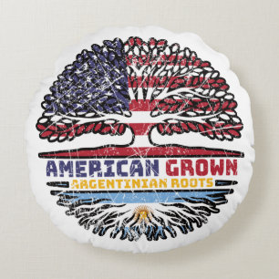 Argentina Argentine Argentinian US USA America Round Cushion