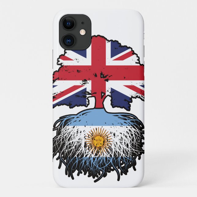 Argentina Argentine British UK Tree Roots Flag Case-Mate iPhone Case (Back)