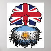 Argentina Argentine British UK Tree Roots Flag