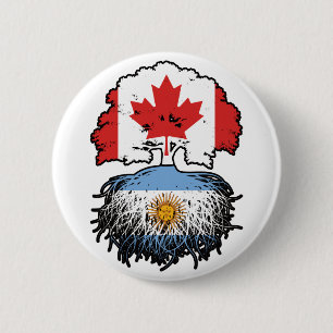 Argentina Argentine Canadian Canada Tree Roots 6 Cm Round Badge
