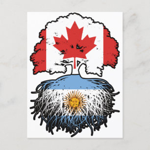 Argentina Argentine Canadian Canada Tree Roots Postcard