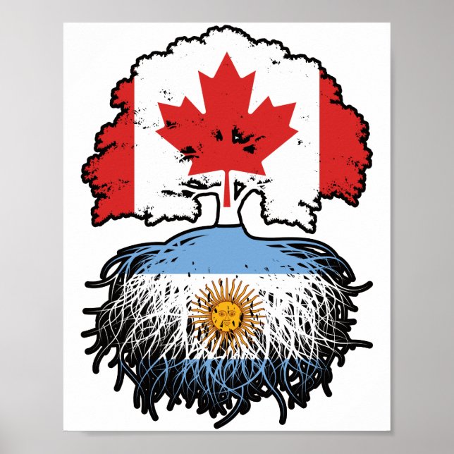 Argentina Argentine Canadian Canada Tree Roots Poster (Front)