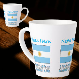 Argentina Argentine Flag Blue Personalisation Latte Mug